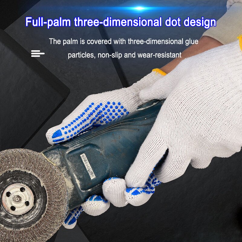 Cotton Yarn Gloves Manufacturer - OEM/ODM Custom Work Gloves Cotton Yarn PVC Dot Thick Wear-resistant Non-slip