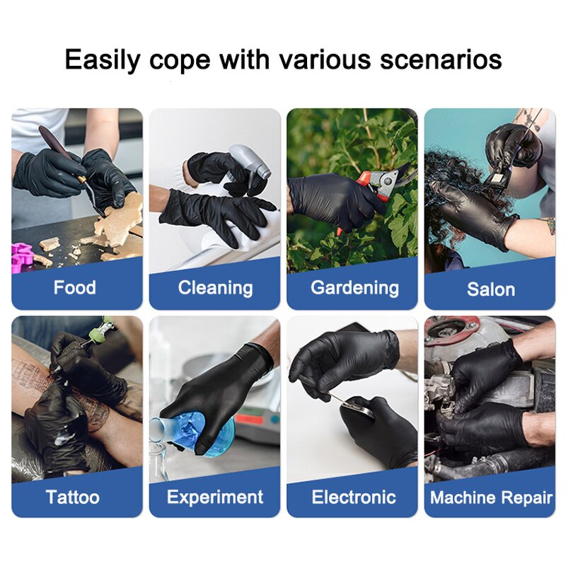 Nitrile Gloves Factory - OEM/ODM Custom Food Safe Industrial Grade Disposable Black Nitrile Gloves