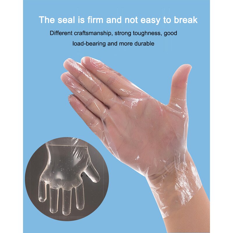 PE Poly Gloves Factory - OEM/ODM Custom Anti Slip Disposable PE Poly Gloves Transparent Kitchen Work