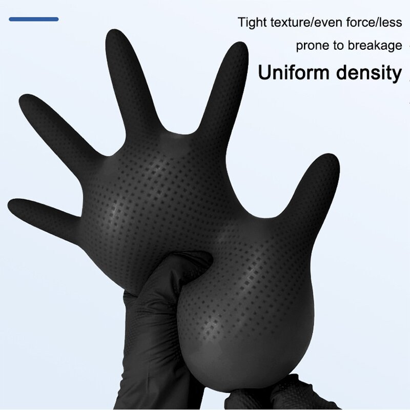 Nitrile Gloves Manufacturer - OEM/ODM Custom OEM Logo Food Car Cleaning Diamond Texture Nitrile Gloves