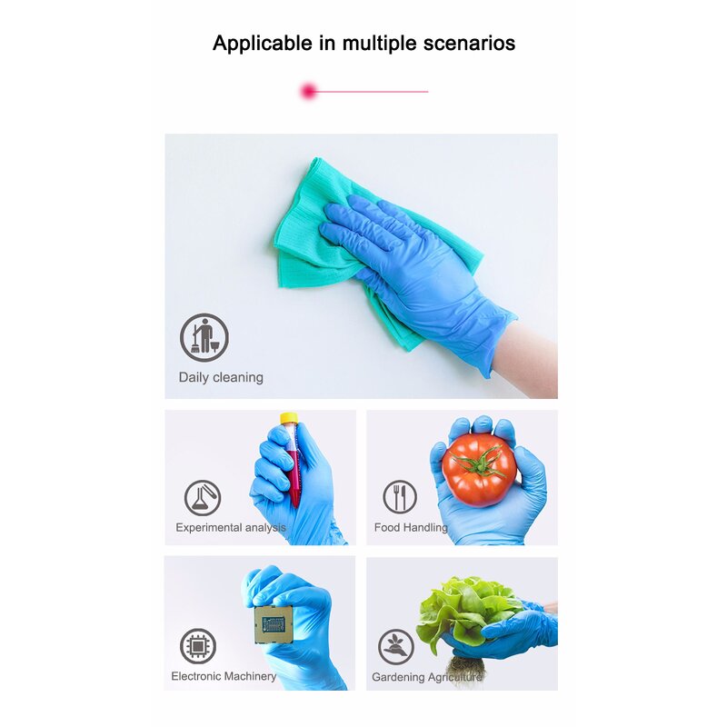 Nitrile Gloves Factory - OEM/ODM Custom Food Grade Nitrile PVC Examination Gloves 100 PCS Box