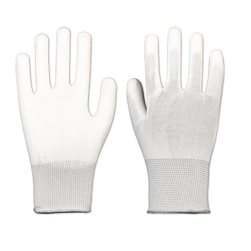 PU Coated Gloves Factory - OEM/ODM Custom White PU Coated Finger Gloves Dust-free Anti-static Wear-resistant