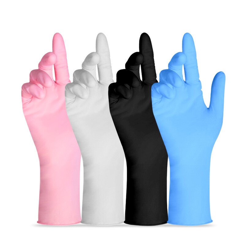 Nitrile PVC Gloves Manufacturer - OEM/ODM Custom Anti Chemical Finger Texture Black Powder Free Nitrile PVC