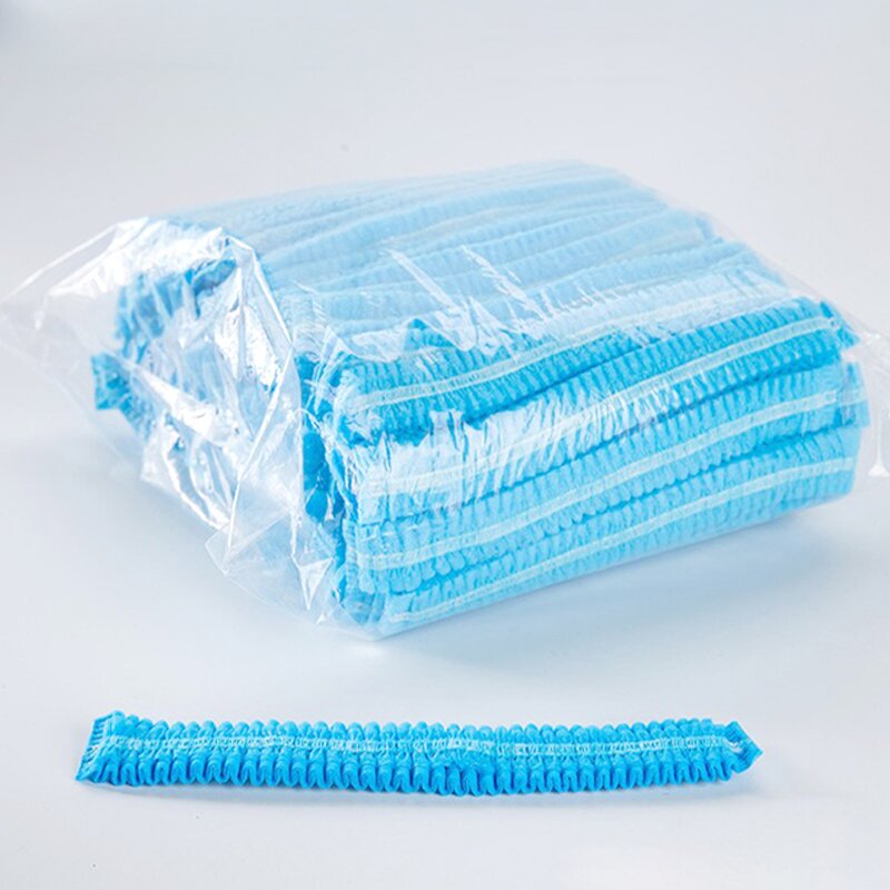 Disposable Head Covers Factory - OEM/ODM Custom Disposable Non Woven Dustproof Mesh Breathable Hats Strip Head Covers