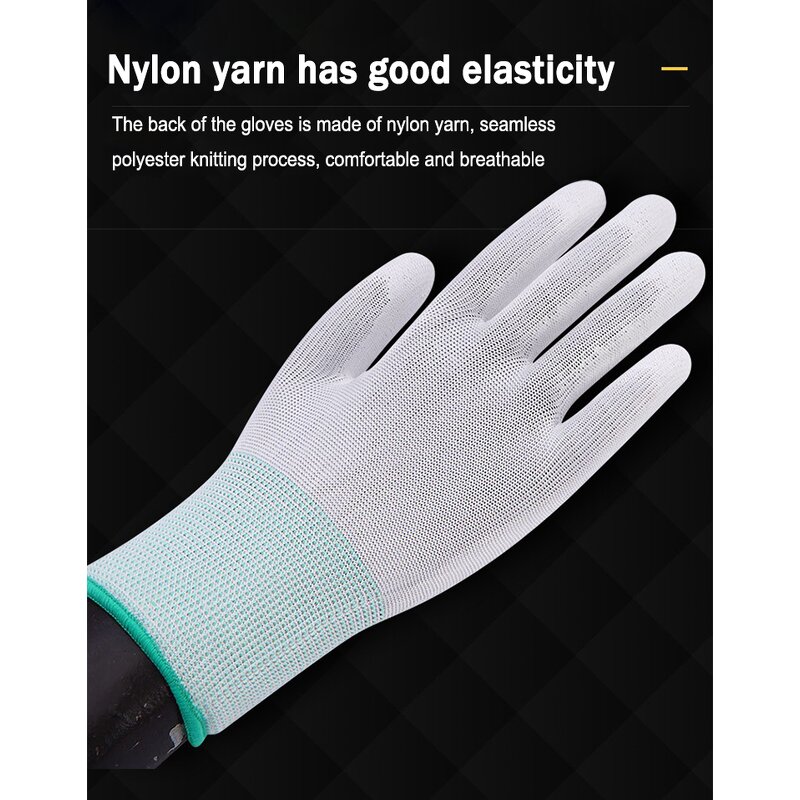 PU Coated Gloves Factory - OEM/ODM Custom White PU Coated Finger Gloves Dust-free Anti-static Wear-resistant