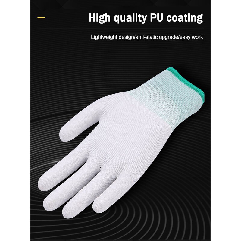 PU Coated Gloves Factory - OEM/ODM Custom White PU Coated Finger Gloves Dust-free Anti-static Wear-resistant
