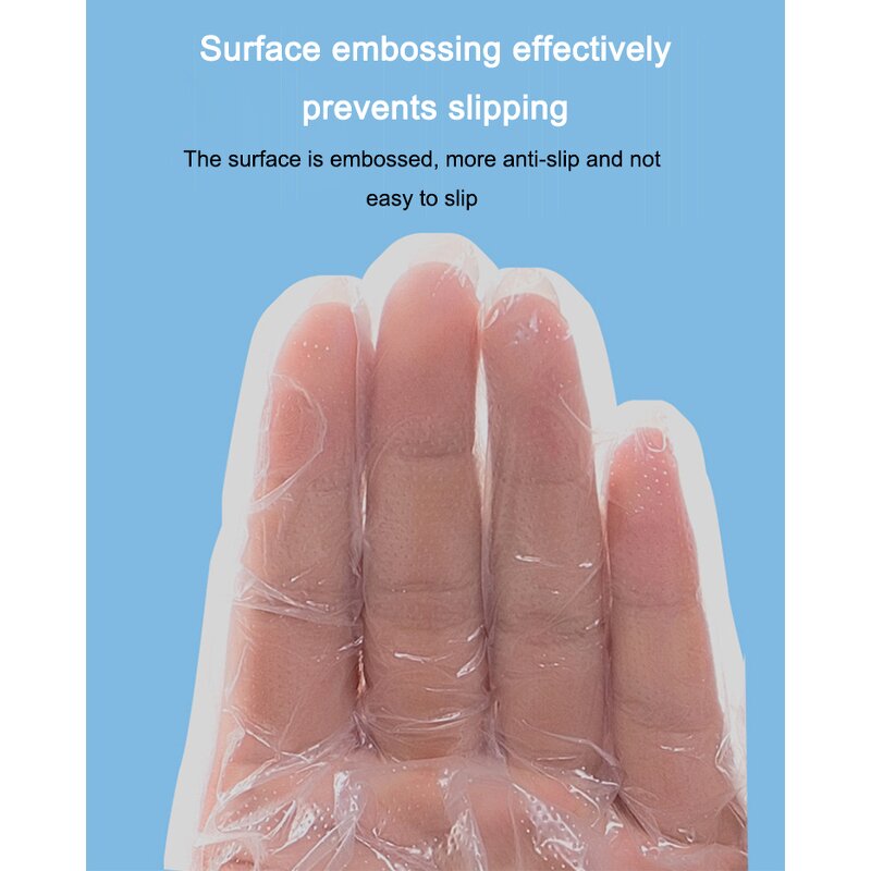 PE Poly Gloves Factory - OEM/ODM Custom Anti Slip Disposable PE Poly Gloves Transparent Kitchen Work