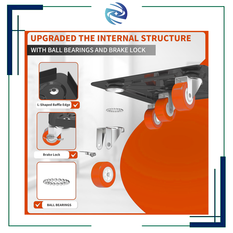 Furniture Mover Dolly Manufacturer - 4 Pack 3300LBS Thickened Steel Panel 4 Wheels Carbon Steel Heavy Duty