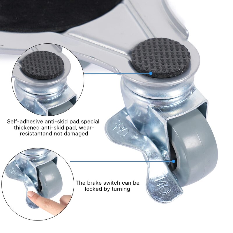 Furniture Movers Manufacturer - Update 360 Rotation with Brake 4 Pack Triangle 1500LBS Thickened Steel