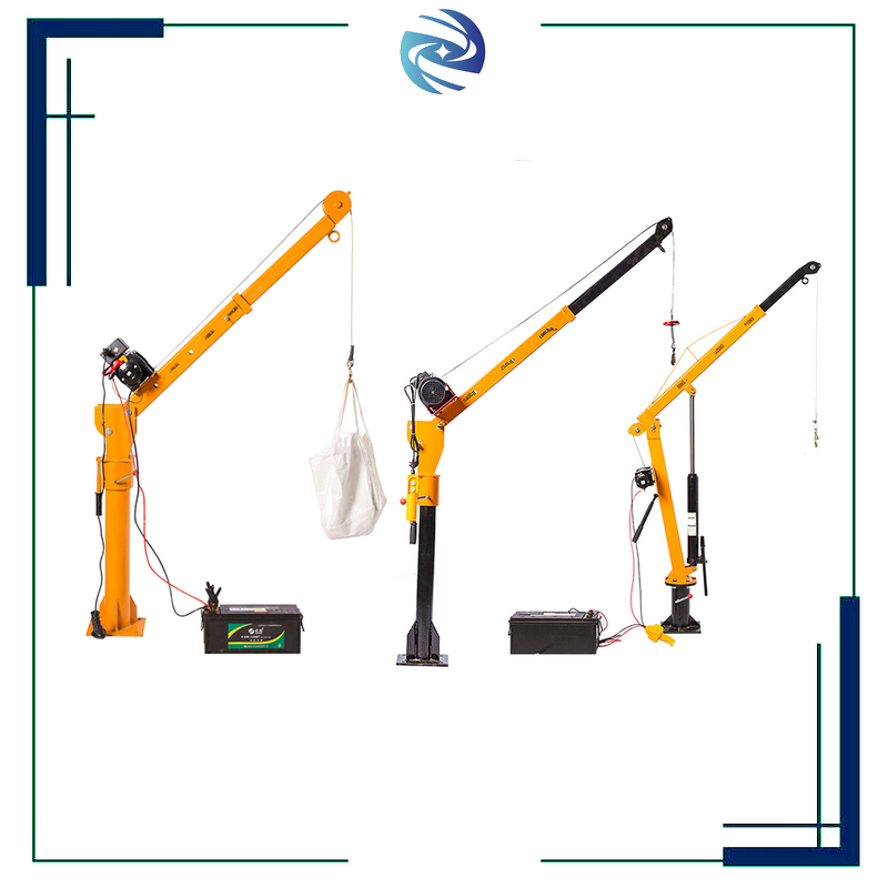 Hydraulic Car Crane Factory - 300kg-1T Jib Crane 220V Winch Folding Truck-Mounted 3500 Lbs