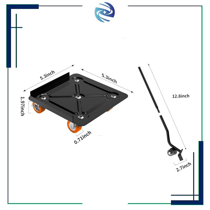 Furniture Mover Dolly Manufacturer - Customizable 9-Piece Steel Square Reinforcement Wheel OEM Supported