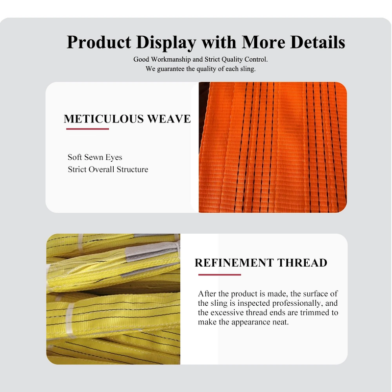 Flat Webbing Sling Factory - 3Ton 3M Customized Size 4:1 Polyester Eye Type High Strength
