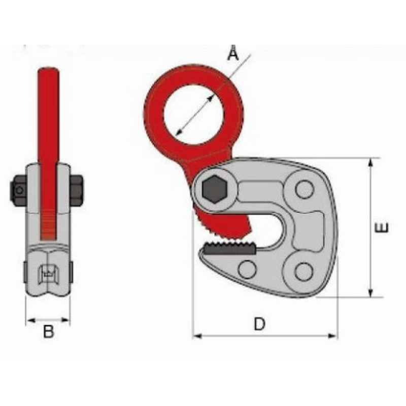 Plate Clamp Factory - 2000kg LC Type Heavy Duty Lifting Horizontal Plate Clamp 2.0t Capacity
