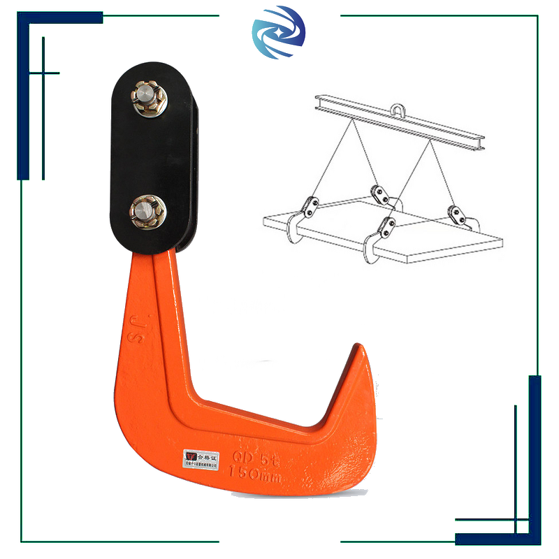 Steel Plate Clamp Manufacturer - High-Strength 10 Tons Anti-Slip Grooves Safety Lock Assembly Lifting