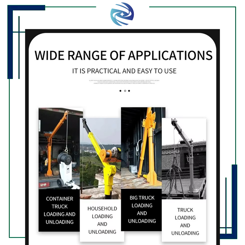 Hydraulic Car Crane Factory - 300kg-1T Jib Crane 220V Winch Folding Truck-Mounted 3500 Lbs