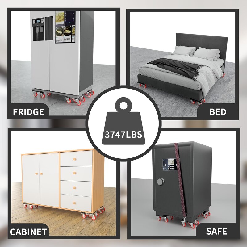 Moving Dolly Manufacturer - Custom Wheel Square Reinforcement Caster and Lifter Set 5 Pcs Furniture