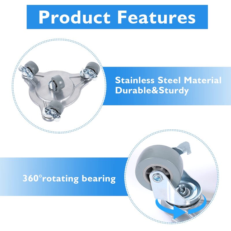 Furniture Movers Manufacturer - Update 360 Rotation with Brake 4 Pack Triangle 1500LBS Thickened Steel