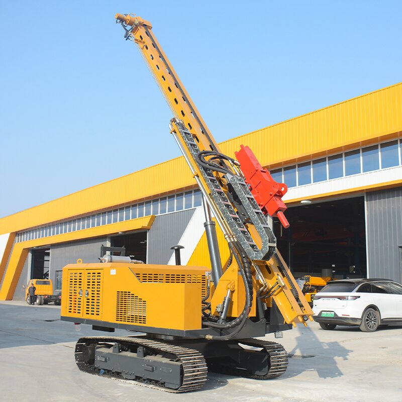 Solar Pile Driver Manufacturer - OEM/ODM Custom High Efficiency Solar Pile Driver with Crawler Frame