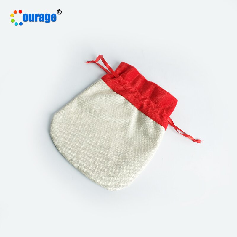 Christmas Gift Bag Manufacturer - OEM/ODM Custom Linen Sublimation Drawstring Gift Bag Blank