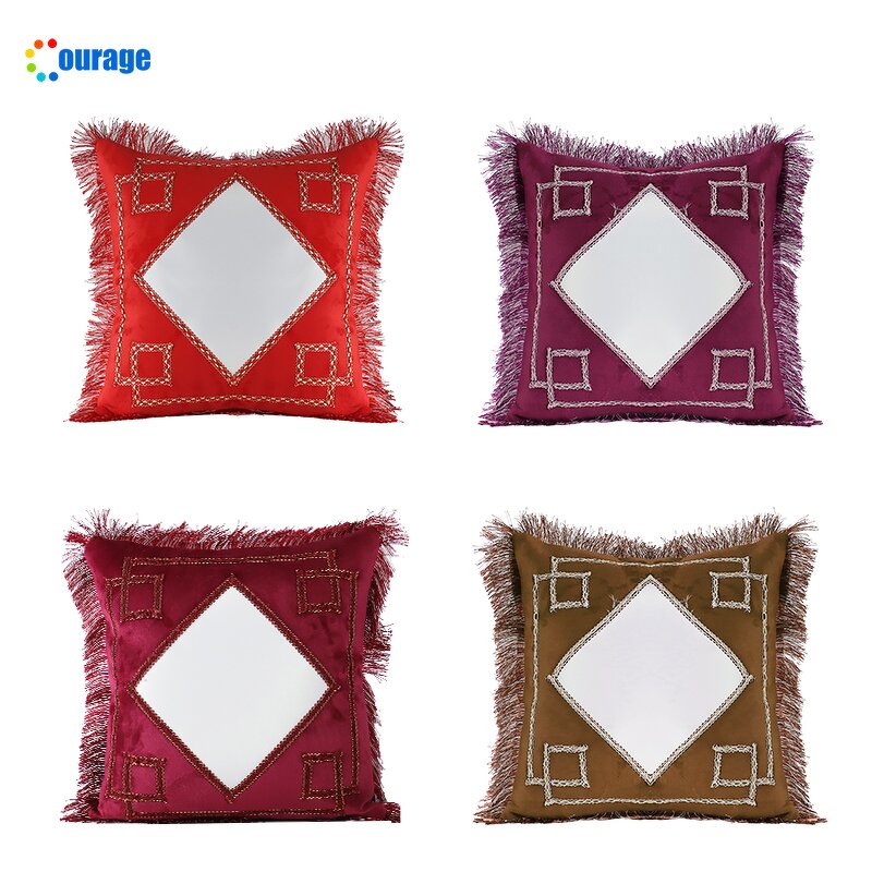 Pillow Case Blank Factory - OEM/ODM Custom Rhombus Printing Area Polyester Sublimation Pillow Case Blank