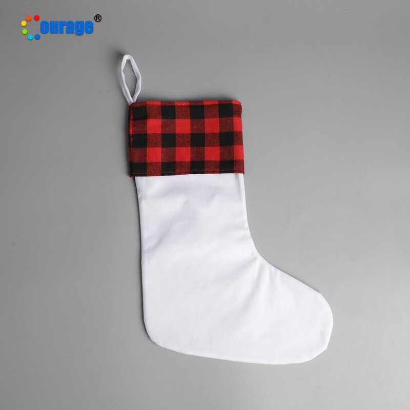 Christmas Stocking Blank Factory - OEM/ODM Custom Polyester Short Plush Fabric Stocking Sock