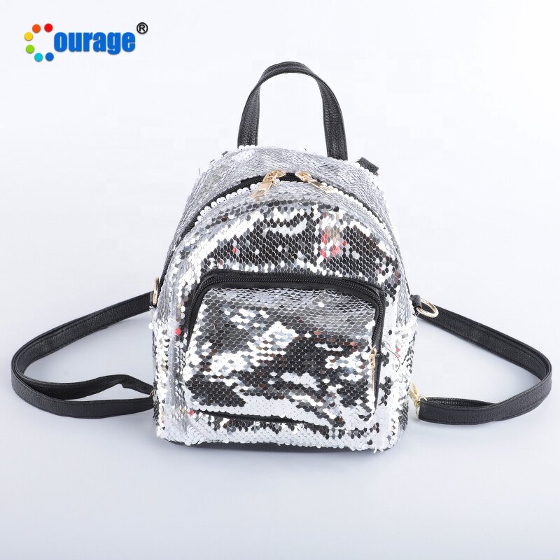 Sequin Backpack Manufacturer - OEM/ODM Custom Sublimation Printing Women PU Mini Mermaid Sequin Backpack