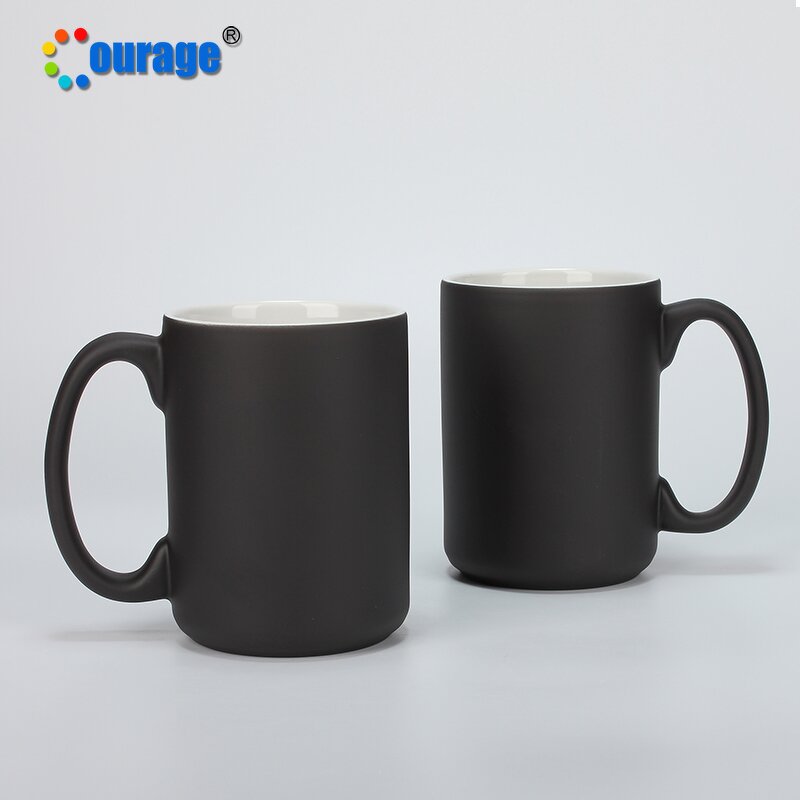 Magic Mug Manufacturer - OEM/ODM Custom 15oz Color Changing Sublimation Magic Mug Black Matte