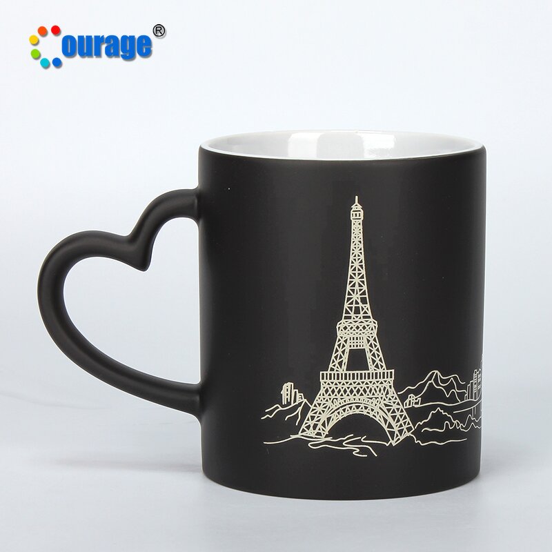 Magic Cup Manufacturer - OEM/ODM Custom Heart Handle Heat Sensitive Color Changing Sublimation Magic Mug