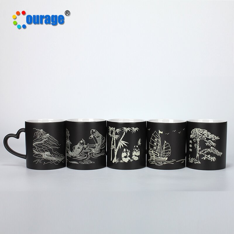 Magic Cup Manufacturer - OEM/ODM Custom Heart Handle Heat Sensitive Color Changing Sublimation Magic Mug