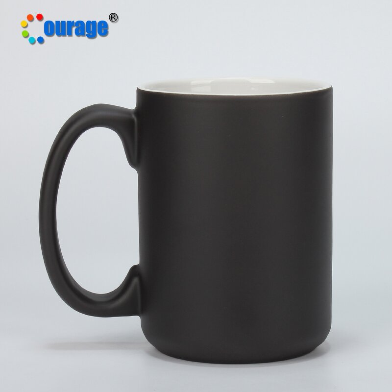 Magic Mug Manufacturer - OEM/ODM Custom 15oz Color Changing Sublimation Magic Mug Black Matte