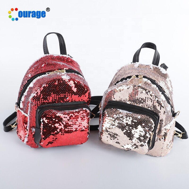 Sequin Backpack Manufacturer - OEM/ODM Custom Sublimation Printing Women PU Mini Mermaid Sequin Backpack