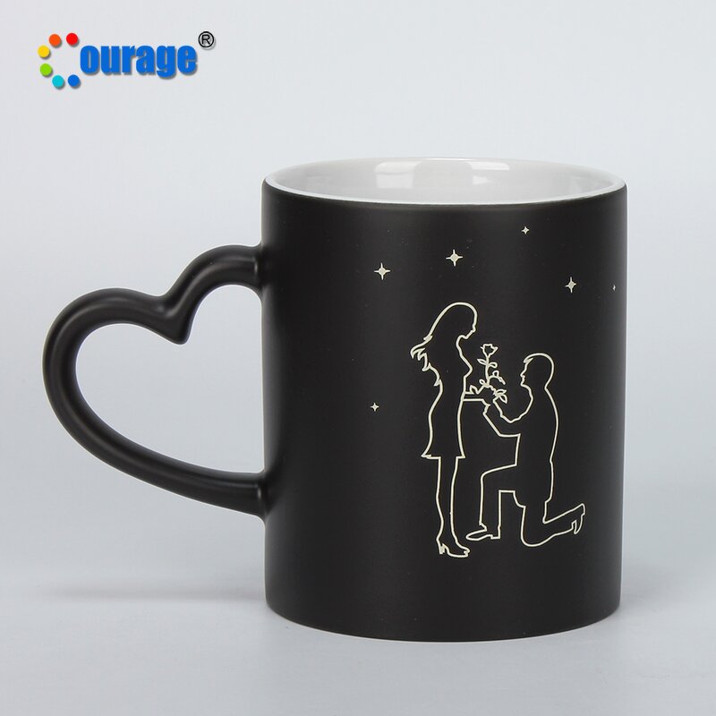 Magic Cup Manufacturer - OEM/ODM Custom Heart Handle Heat Sensitive Color Changing Sublimation Magic Mug
