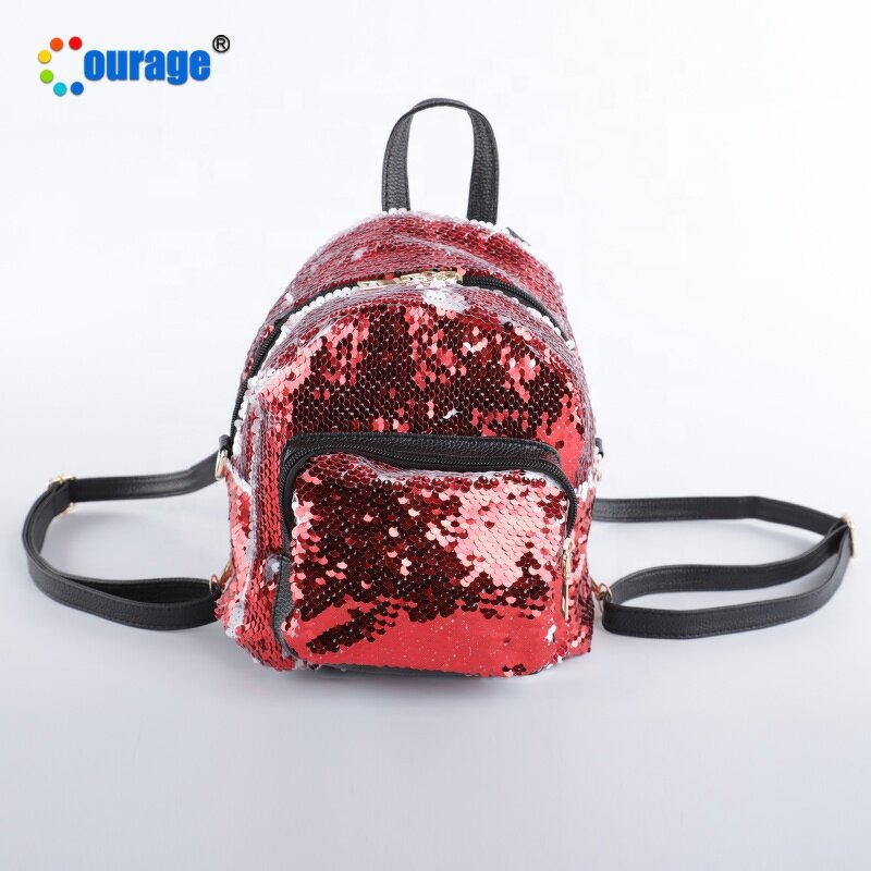 Sequin Backpack Manufacturer - OEM/ODM Custom Sublimation Printing Women PU Mini Mermaid Sequin Backpack