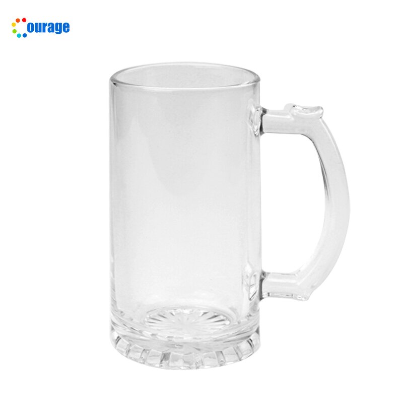 Glass Mug Blank Manufacturer - OEM/ODM Custom 16oz Transparent Sublimation Glass Beer Mug Clear Cup