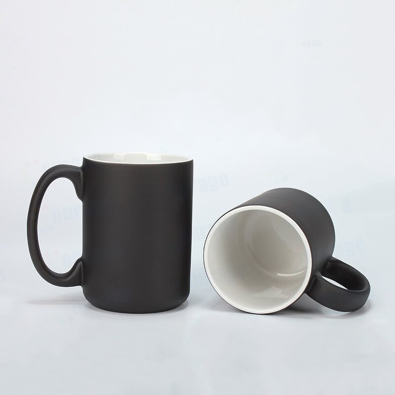 Magic Mug Manufacturer - OEM/ODM Custom 15oz Color Changing Sublimation Magic Mug Black Matte