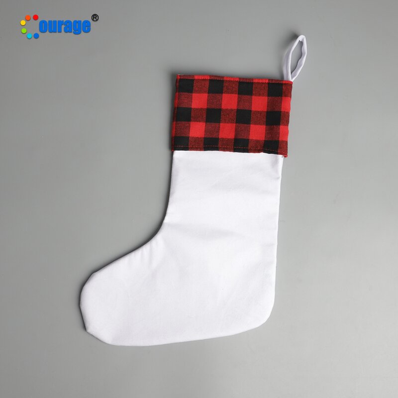 Christmas Stocking Blank Factory - OEM/ODM Custom Polyester Short Plush Fabric Stocking Sock