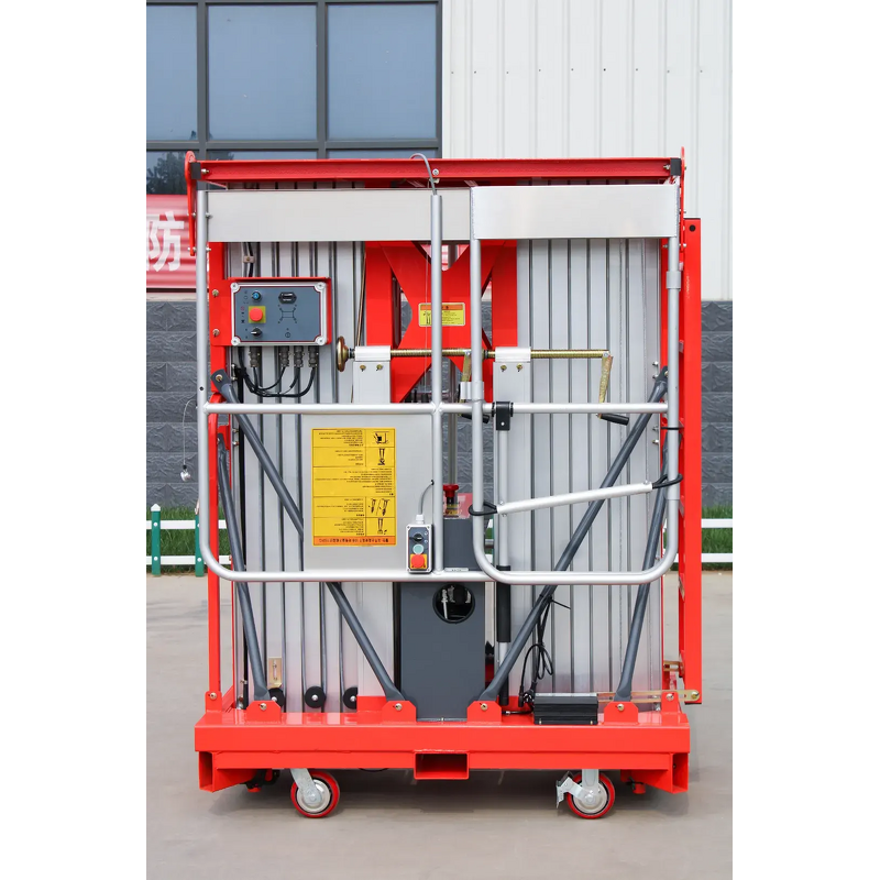 Electric Lift Platform Factory - OEM/ODM Custom Mobile Aluminum Dual Mast Electric Lift Platform Vertical Double Mast