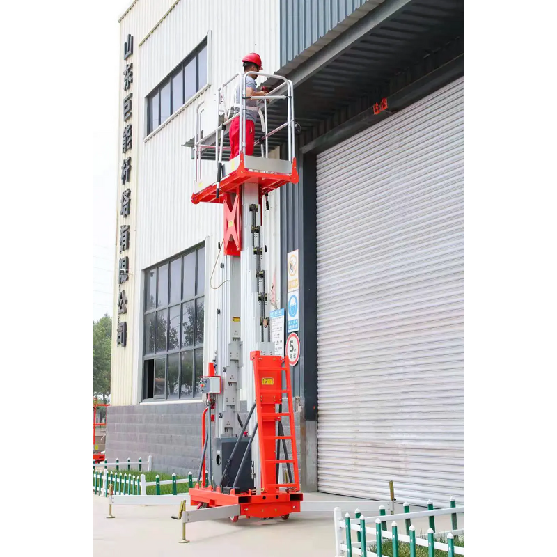 Electric Lift Platform Factory - OEM/ODM Custom Mobile Aluminum Dual Mast Electric Lift Platform Vertical Double Mast
