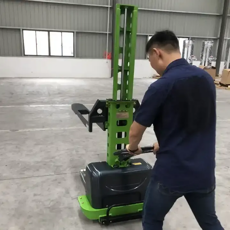 Self Loading Stacker Manufacturer - OEM/ODM Custom Semi Electric Self Loading Stacker 500kg Pallet Lifter