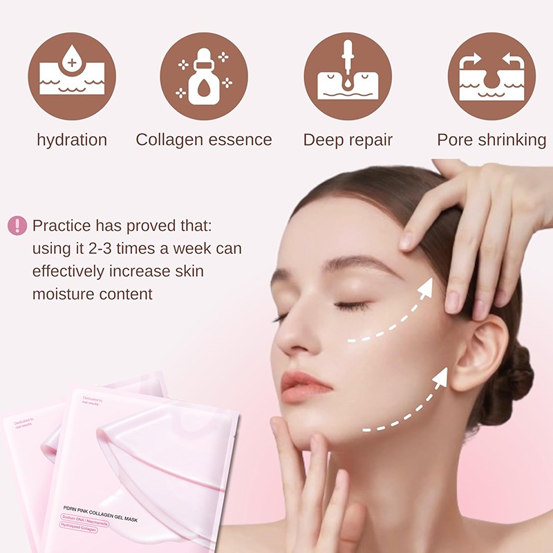 PINK PDRN Hydrogel Collagen Facial Patches Moisturizing Hydrating Face Mask Sheet Gel for Beauty Skin Care