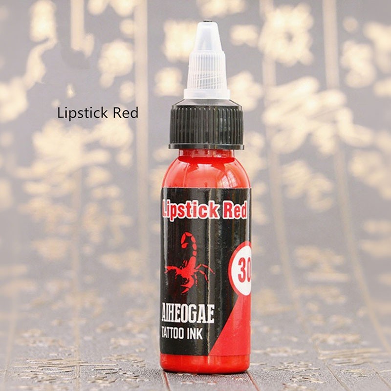 Customizable 30ml/1oz Set of 16 Famous Colors Semi-Permanent Temporary Lip Tattoo Ink Henna Black Tattoo Ink