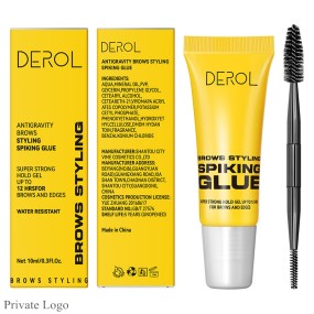 Private Logo Waterproof Organic Eyebrow Fixing Gel Clear Strong Hold Wax Flexible Lifting and Laminating Eyebrow Shaped Gel