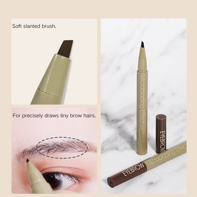 Private Label Mineral Waterproof Long-lasting 3D Liquid Soft Semi Permanent Microblading Eyebrow Pencil & Pen with 3 Colors