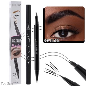 Private Label Waterproof Two Tips Eyebrow Pencil Double Head Long Lasting Eye Liner Sweat Proof Eyebrow Contouring Pen