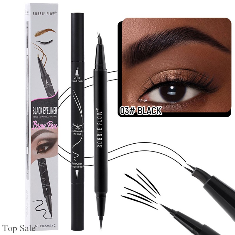 Private Label Waterproof Two Tips Eyebrow Pencil Double Head Long Lasting Eye Liner Sweat Proof Eyebrow Contouring Pen
