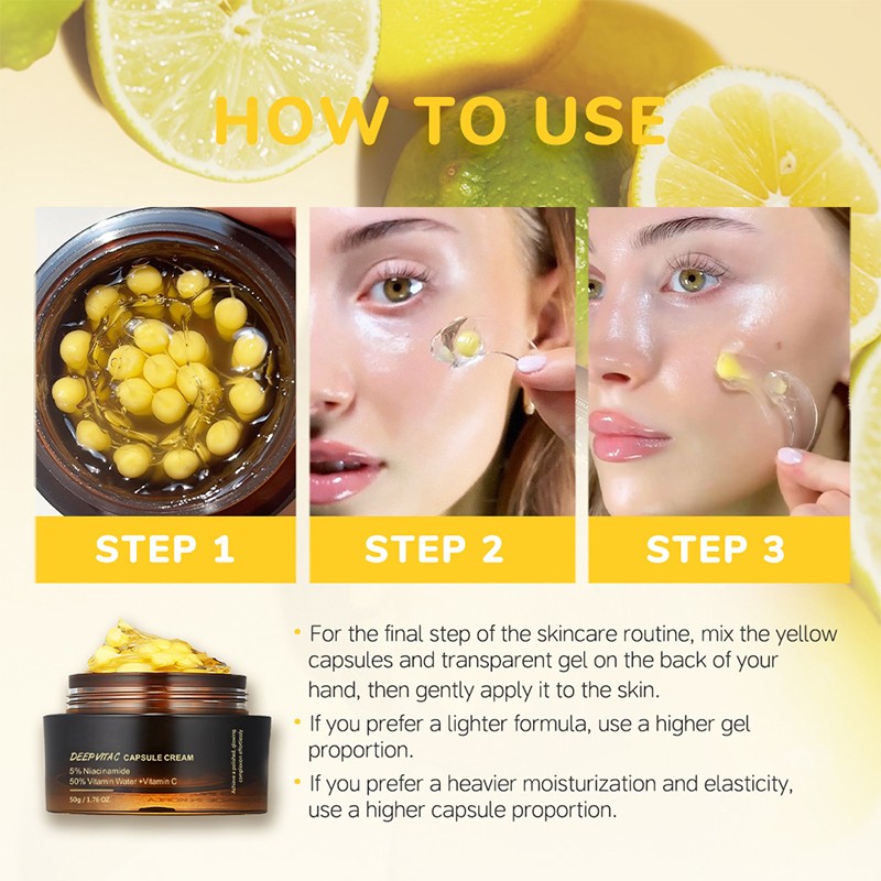 Private Label Deep Vita C Formula Moisturizing Nicotinamide Deep Vita C Wholesale Lady Face Cream Capsule Cream