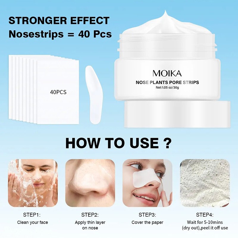 Natural Face Care Mask for Blackheads Nose Pore Strip Peel Cream Form Blackhead Remover Strips