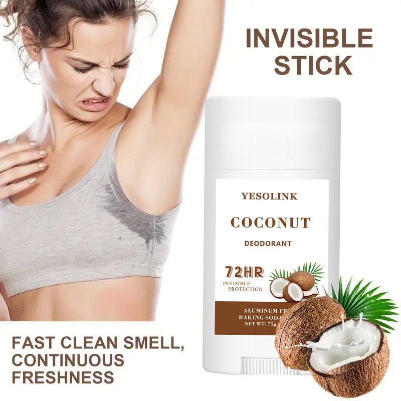 Body Armpit Odor Remover Stick Coconut Natural Anti-perspiring Deodorant Antiperspirant Deodorant Stick for Men Women