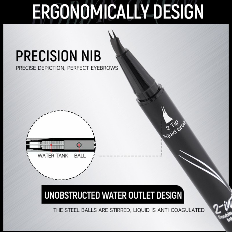Private Brand Smooth Black Eyeliner Pencil Waterproof Long-lasting with Soft Double Head Eyebrow Pen Eyeliner Eyebrow Tool One