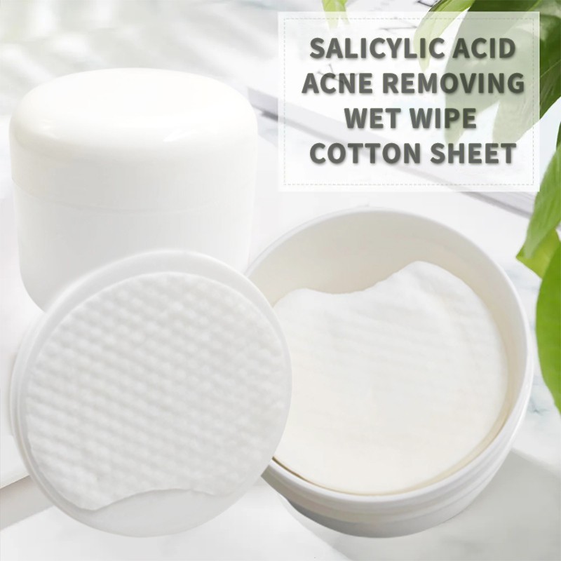 OEM Skin Care Hydrating Cotton Facial Pads Gentle Exfoliating Salicylic Acid Pore Pads Natural Soothing Toner Face 55 Pads